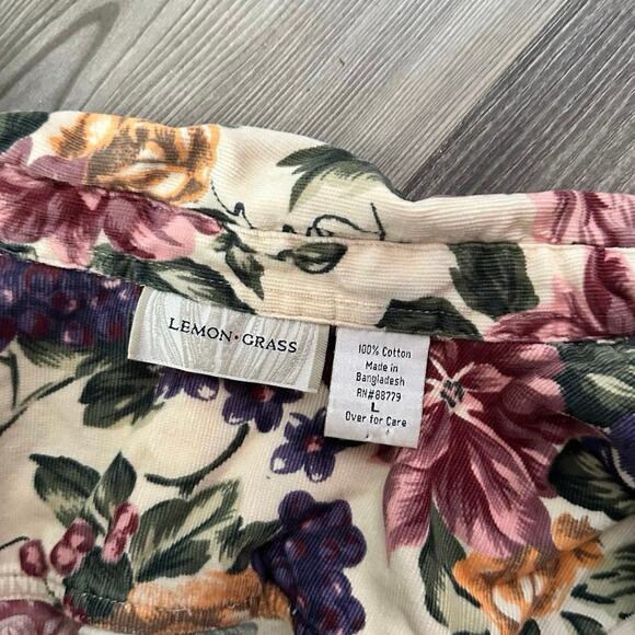 lemon grass multicolor corduroy button up jacket blouse - Picture 3 of 3